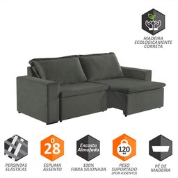 Sofa Malibu 2 Lugares 200 cm Pes de Madeira Talento Móveis - 3