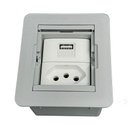 Ver imagem 1 de Mini Caixa de Embutir Universal 1 Tomada 20a 1 USB Charger - Cinza QTMOV Caixa Universal - Cinza