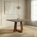 Ver imagem 1 de Mesa de Jantar Retangular Isabela 120cm Tampo Freijó 4 Lugares Base Madeira Maciça Mel Sala Jantar