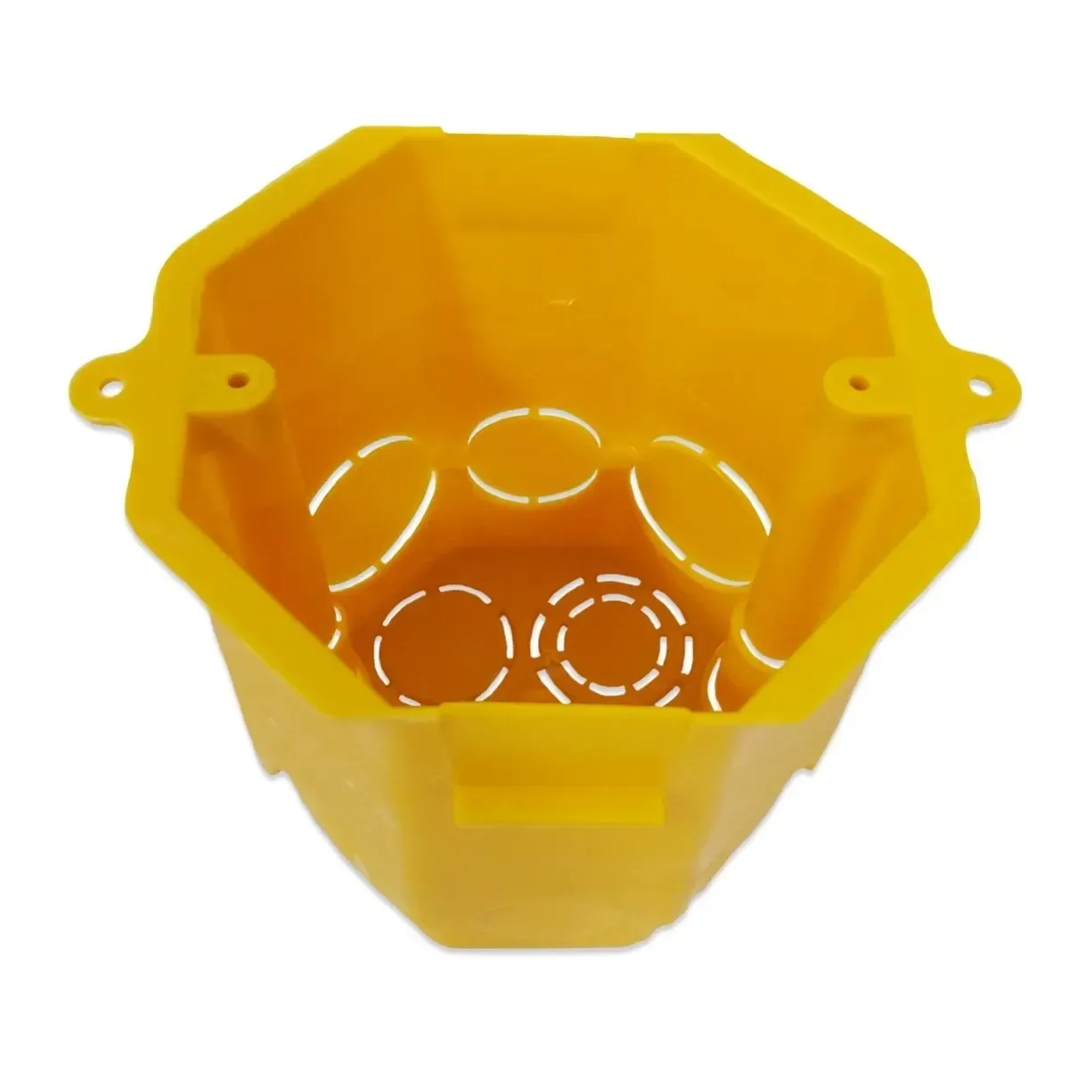 Ver imagem 2 de Kit 12 Caixa Luz Plástica Sextavada Dupla Fundo Fixo Amarela