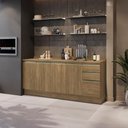 Ver imagem 1 de Balcões de Cozinha 100% Mdf 200cm Nogueira Celeste Kappesberg