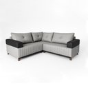 Ver imagem 2 de Sofá 4 Lugares 1,77x1,77m Canto Leona Plus Bom Pastor Linho Cinza/preto