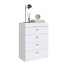 Cômoda 4 Gavetas com Gabinete Oculto 68cm Linha Lock Lk092 Art In Móveis - Branco - 4