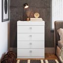 Ver imagem 1 de Cômoda 4 Gavetas com Gabinete Oculto 68cm Linha Lock LK092 Art In Móveis - Branco