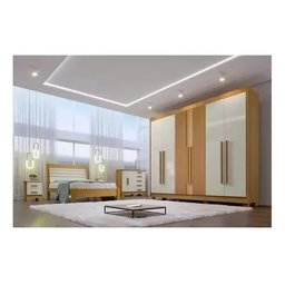 Guarda Roupa Casal Athos Ripado Cinamomo Off White Ddoro - 2