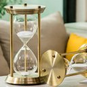 Ver imagem 5 de Ampulheta em Metal Tamanho Grande Bronze 32 cm Genuinos Ampulheta Decorativa Grande