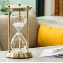 Ver imagem 4 de Ampulheta em Metal Tamanho Grande Bronze 32 cm Genuinos Ampulheta Decorativa Grande