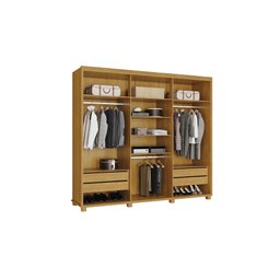 Guarda Roupa Casal Madri 100% Mdf Pés Madeira Camas Fênix - 3