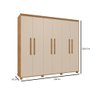 Guarda Roupa Casal Madri 100% Mdf Pés Madeira Camas Fênix - 4