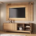Ver imagem 1 de Conjunto Rack e Painel para TV Ventura 180cm MDP com Porta de Correr Marrom Móveis Carraro