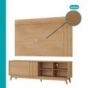 Ver imagem 5 de Conjunto Rack e Painel para TV Ventura 180cm MDP com Porta de Correr Marrom Móveis Carraro