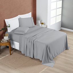 Jogo Cama Queen Cherry Bordado Inglês 4 Pçs Graf Lilly Home Enxovais - 3