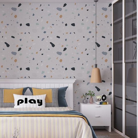 Papel de Parede Adesivo Granilite Colorido e Azulado - 3,0m