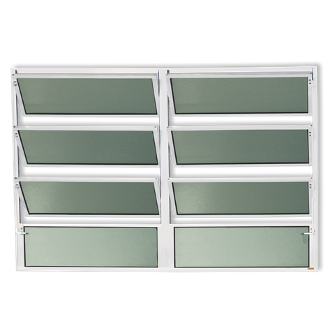 Basculante Alumínio 2 Seções 80 x 120 Plus V.Boreal Branco Brimak