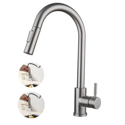 Torneira para Cozinha Monocomando Gourmet Inox 304 Escovado