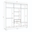 Ver imagem 2 de Guarda Roupa Roupeiro 230 6 Portas 2 Gavetas Cinamomo Areia Aramóveis