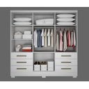 Ver imagem 4 de Guarda Roupa Solteiro com Pés 6 Portas 6 Gavetas - Encant-branco - Móveis Novo Horizonte