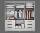 Ver imagem 4 de Guarda Roupa Solteiro com Pés 6 Portas 6 Gavetas - Encant-branco - Móveis Novo Horizonte