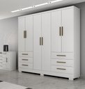 Ver imagem 2 de Guarda Roupa Solteiro com Pés 6 Portas 6 Gavetas - Encant-branco - Móveis Novo Horizonte