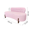 Ver imagem 7 de Sofá 2 Lugares Orgânico Curvo Tókio 150cm Couro Rosa Bebê
