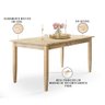 Mesa De Jantar 06 Lugares Retangular New Rústico W02 160cm Madeira Maciça Pinus Natural - Lyam - 5