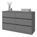 Ver imagem 2 de Cômoda com 6 Gavetas 120cm Multimóveis Mp4396 Grafite