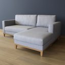 Ver imagem 5 de Sofá de Canto em L Chaise Lado Direito Revestimento em Linho Sintético 84x250cm