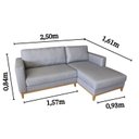 Ver imagem 3 de Sofá de Canto em L Chaise Lado Direito Revestimento em Linho Sintético 84x250cm