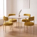 Ver imagem 1 de Cadeira Sala de Jantar Margara Kit 4 Aço Dourado Napoli D03 - D'Rossi