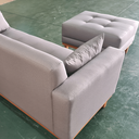Ver imagem 7 de Sofá Gianni + Puff | Base de Madeira | Tecido Acquablock | 180cm | Cinza
