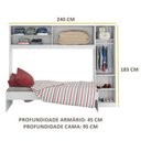 Ver imagem 5 de Cama Solteiro Com Guarda-roupa Para Colchão 88 X 188 Cm Multimóveis Branca