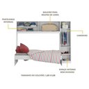 Ver imagem 4 de Cama Solteiro Com Guarda-roupa Para Colchão 88 X 188 Cm Multimóveis Branca