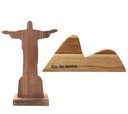 Ver imagem 2 de Enfeite Decoração Estátua Artesanal Cristo Redentor e Pão de Açucar em Madeira Teca