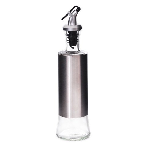 Galheteiro de Vidro Porta Azeite ou Vinagre Aço Inox 300ml