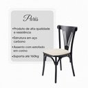 Ver imagem 4 de Kit 2 Cadeiras de Jantar Paris Estrutura Aço Assento Corino Preta e Branca Móveis Iberia