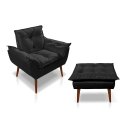 Ver imagem 1 de Kit Poltrona com Puff Opala para Sala Confortável e Resistente Suede