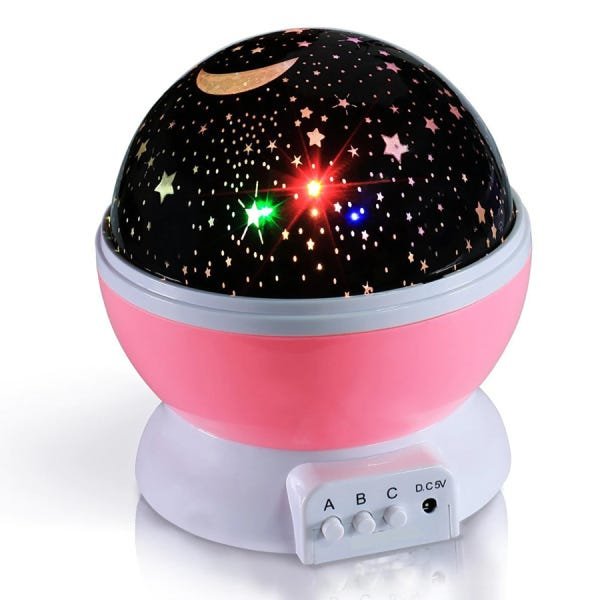 Luminária Projetor Estrela 360° Night Light Rosa - 1