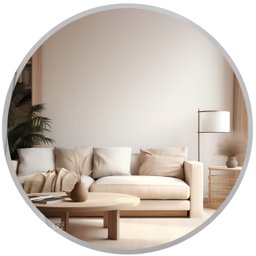 Espelho Grande Redondo Moldura Metal Decorativo 80x80cm Luxo - 2