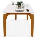 Ver imagem 6 de Mesa De Jantar 6 Lugares Retangular Capri 160cm Tampo De Vidro B05 Off White Nature - Lyam Decor