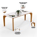 Ver imagem 4 de Mesa De Jantar 6 Lugares Retangular Capri 160cm Tampo De Vidro B05 Off White Nature - Lyam Decor
