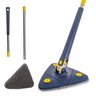 Mop Esfregao Giratorio Triangular Telescopio Espreme Agua Esfrega Limpeza Chao Parede Janela Vidro M - 1