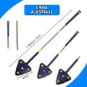 Ver imagem 2 de Mop Esfregao Giratorio Triangular Telescopio Espreme Agua Esfrega Limpeza Chao Parede Janela Vidro M
