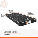 Ver imagem 2 de Colchão Solteiro Espuma D20 Liso Estampa Bambu 88x188x12cm