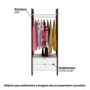 Ver imagem 2 de Estante Multiuso 2 Gavetas e Cabideiro Tecno Mobili Branco/Nogal