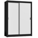 Ver imagem 3 de Guarda-roupa Solteiro Madesa Dallas 2 Portas de Correr 2 Gavetas - Preto/branco