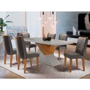 Ver imagem 1 de Mesa Aster 180 Tampo em Mdf Canto Reto com 6 Cadeiras Liz Moderna