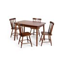 Ver imagem 1 de Conjunto Liso Clássico Colonial Imbuia Mesa 4 Cadeiras