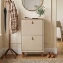 Ver imagem 1 de Sapateira Estreita Vertical 2 Portas Madeira 12 Pares Cor Cashmere Fendi 44 Mikka Idimex