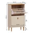 Ver imagem 3 de Sapateira Estreita Vertical 2 Portas Madeira 12 Pares Cor Cashmere Fendi 44 Mikka Idimex