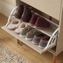 Ver imagem 7 de Sapateira Estreita Vertical 2 Portas Madeira 12 Pares Cor Cashmere Fendi 44 Mikka Idimex